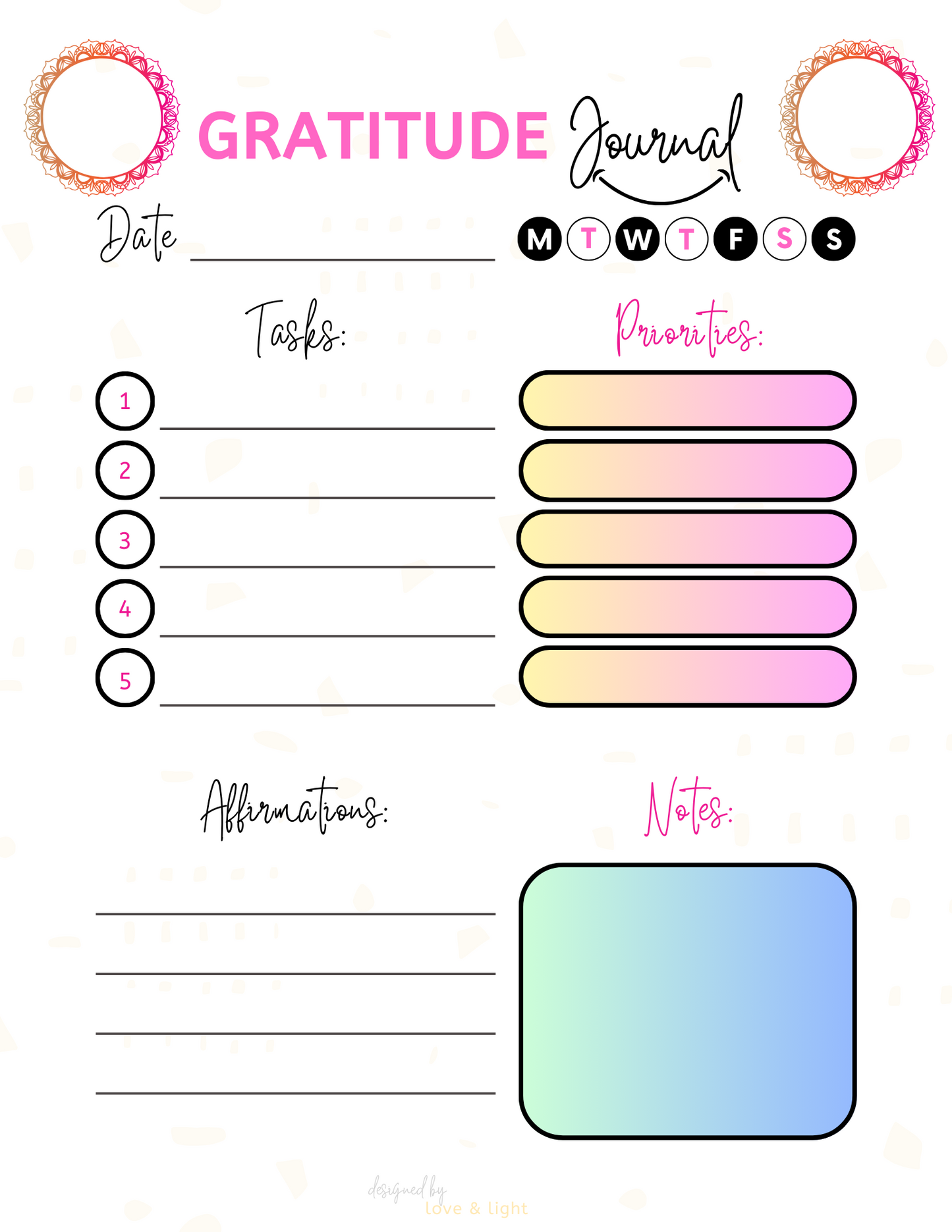 Digital 2025 Gratitude Journal | Daily Affirmations & Gratitude Tracking