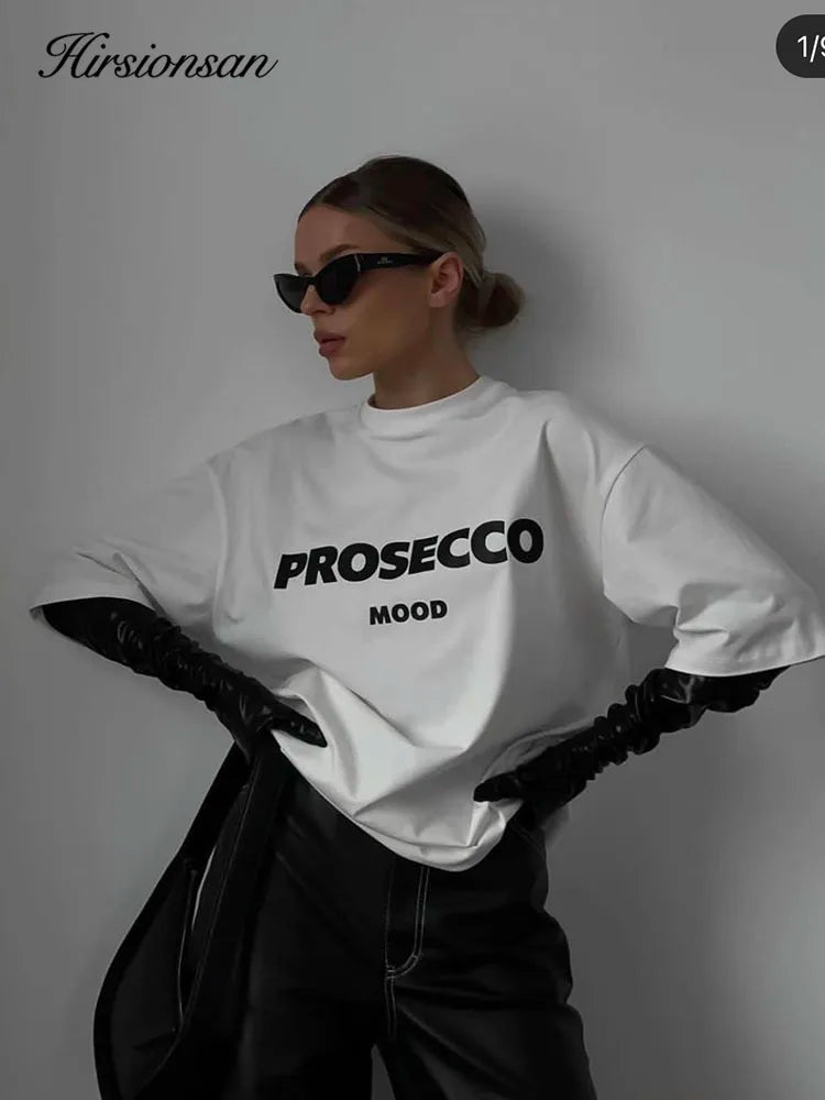 Letter Printed T Shirt Women Summer Oversized Graphic Tee Soft Cotton