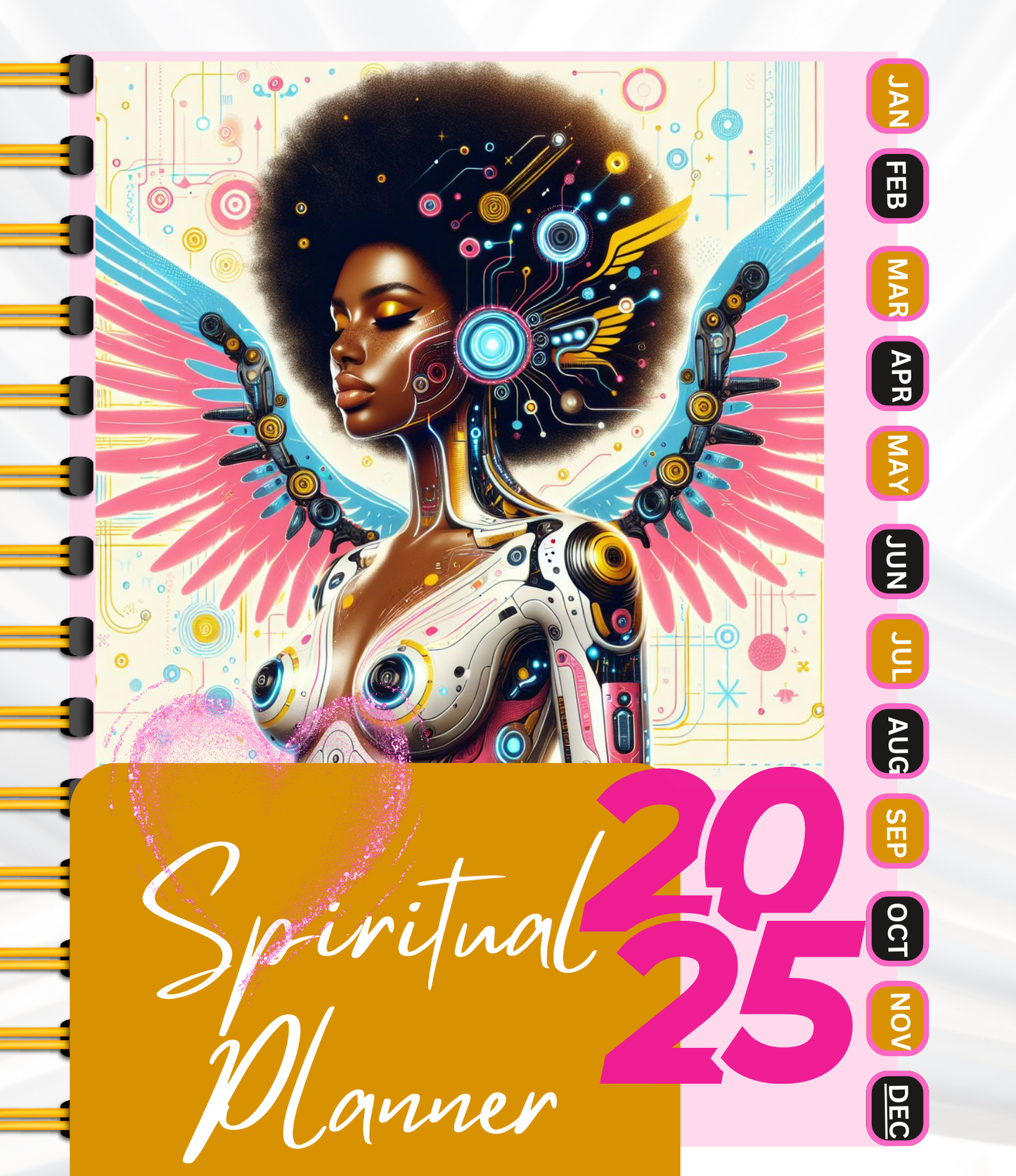 Digital 2025 Aligned & Divine Spiritual Growth Planner | Self-Care, & Social Media Focused